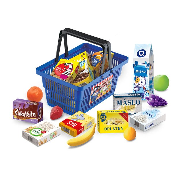 Shopping basket with accessories blue 1