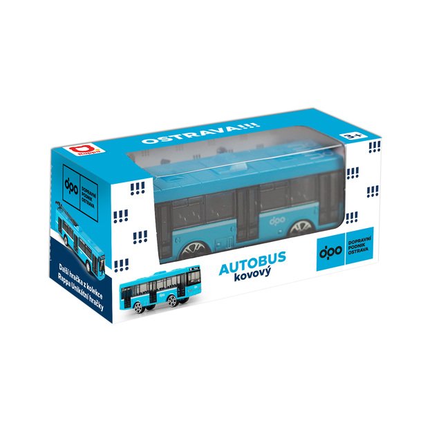 Metal bus DPO Ostrava blue 8 cm 1