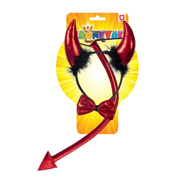 Velnio rinkinys su peteliškės formos galvos juosta ir uodega 2