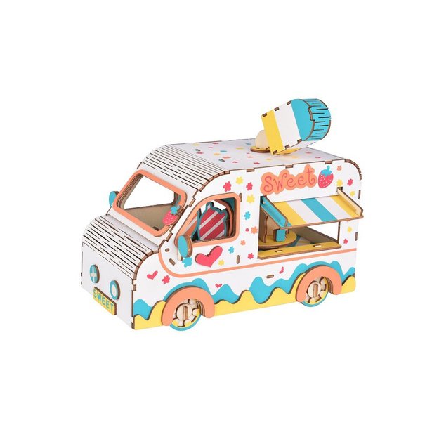 Woodcraft Wooden 3D Ice cream truck