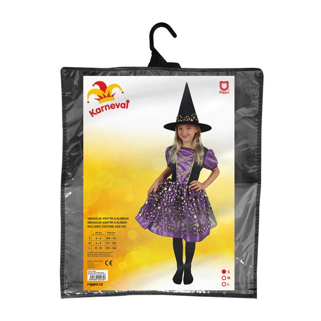 Children costume witch purple-gold (S) 3
