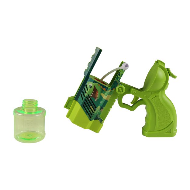 Žalias dinozaurų burbulų pistoletas su šviesa 3