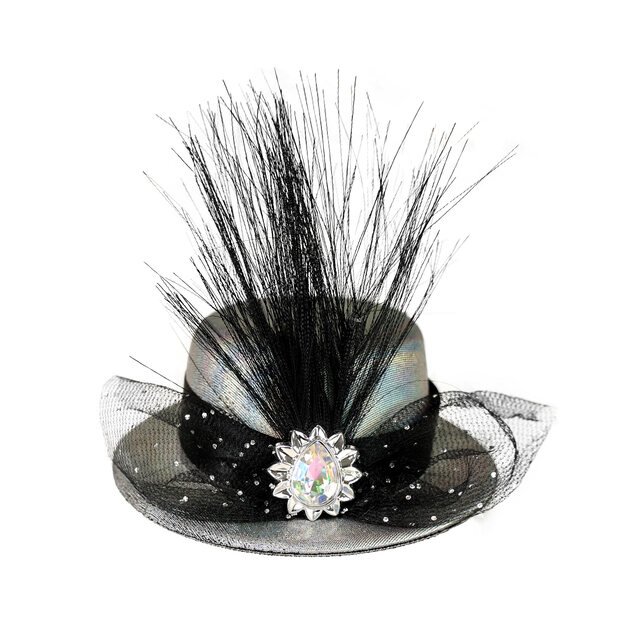 Mini sidabrinė kepurė su voratinkliu suaugusiems