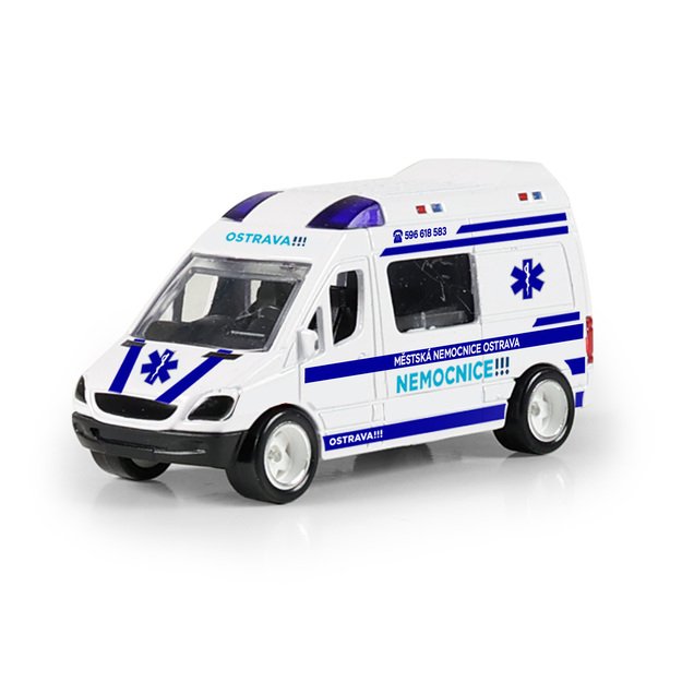 Metal car ambulance Ostrava 7 cm