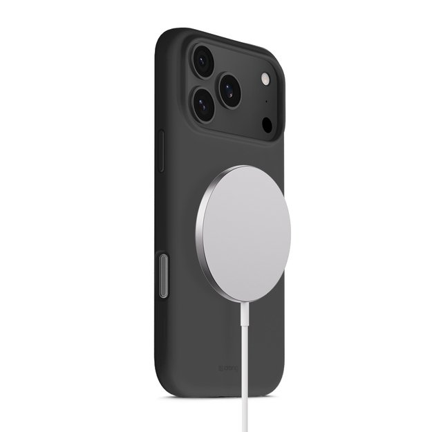 „Crong Color Cover Magnetic“ dėklas „MagSafe iPhone 17 Pro Max“ (juodas)