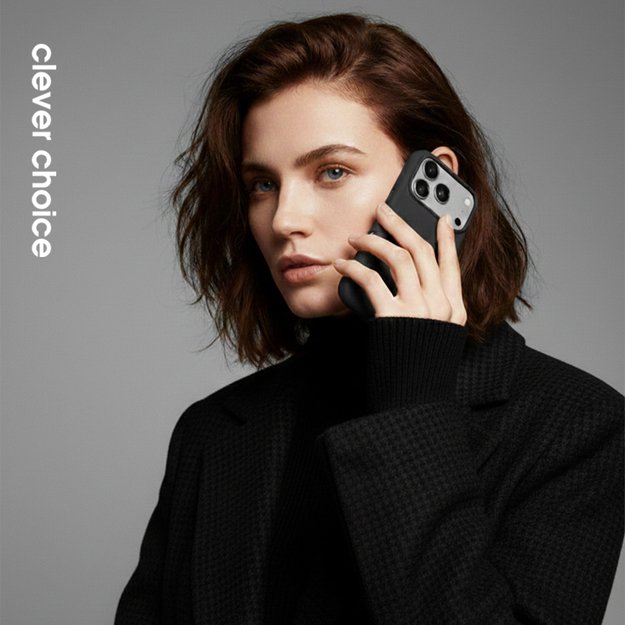 „Crong Color Cover Magnetic“ dėklas „MagSafe iPhone 17 Pro Max“ (juodas) 25