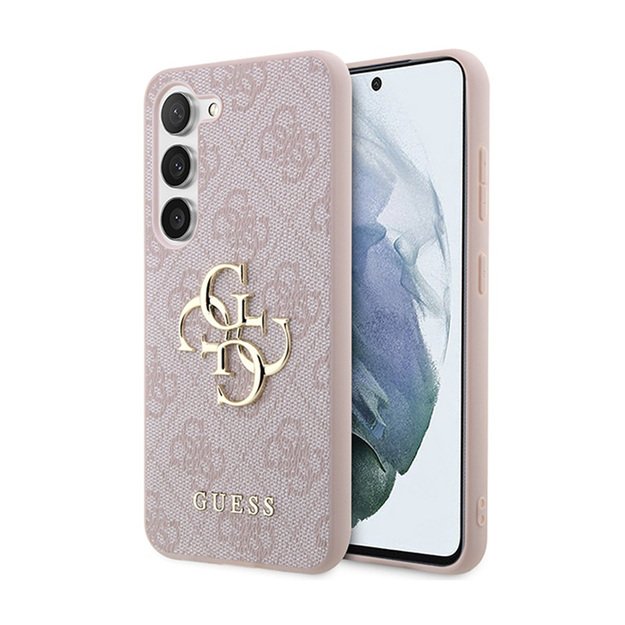 „Guess 4G“ didelis metalinis logotipas – dėklas „Samsung Galaxy A35 5G“ (rožinis) 8