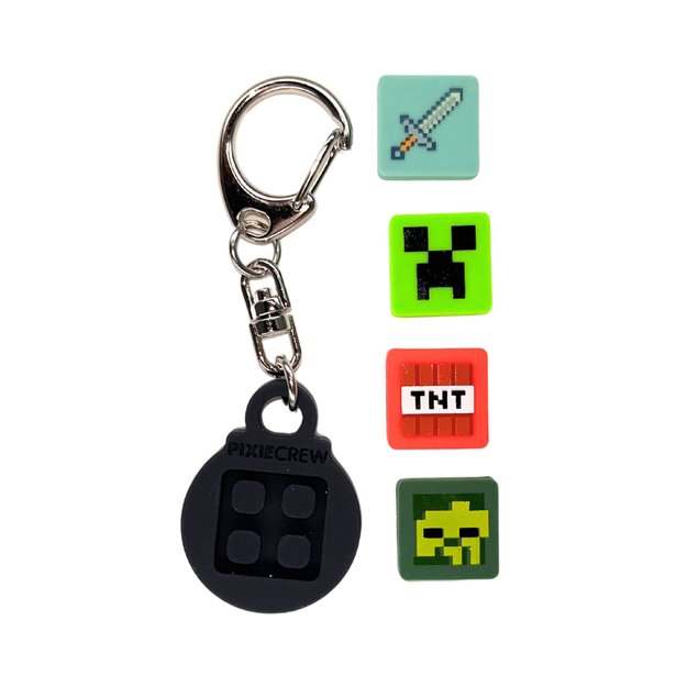 PIXIE CREW & MINECRAFT raktų pakabukas, juodas