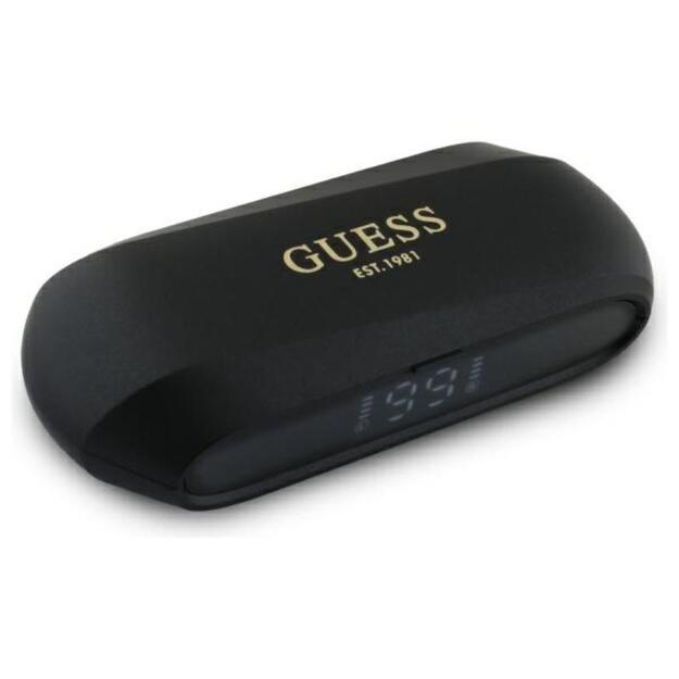 „Guess“ pailgos metalinio spausdinto logotipo „Bluetooth TWS“ ausinės + įkrovimo dėklas (juodos) 8