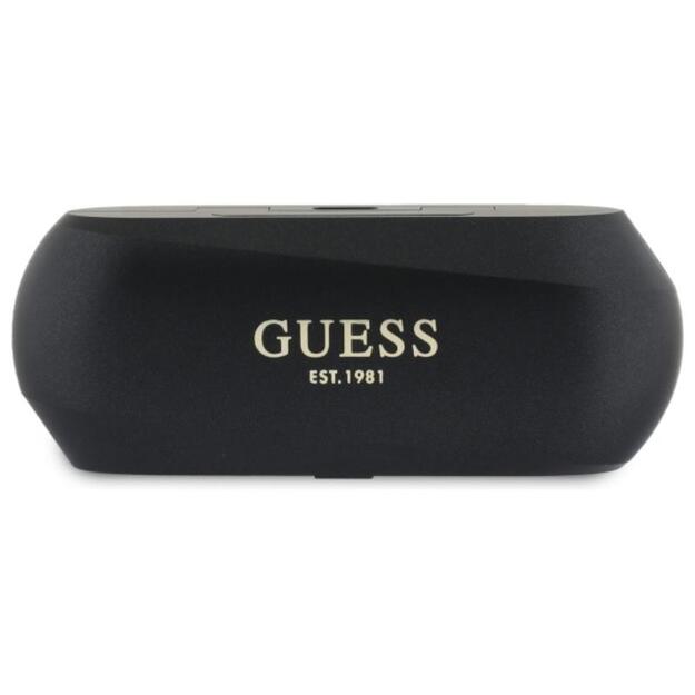 „Guess“ pailgos metalinio spausdinto logotipo „Bluetooth TWS“ ausinės + įkrovimo dėklas (juodos) 2