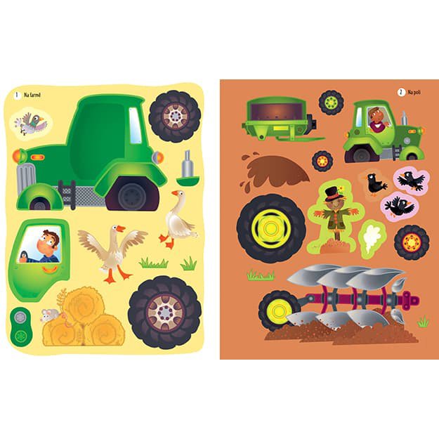 Lipdukų knyga „Traktoriai“ 3