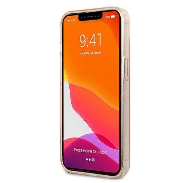 Karl Lagerfeld blizgučiais puoštas Karl & Choupette dėklas iPhone 13 mini (auksinis) 5