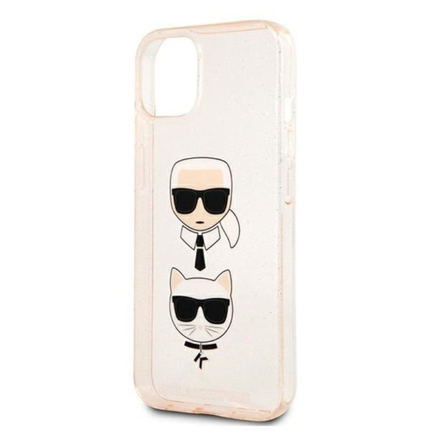 Karl Lagerfeld blizgučiais puoštas Karl & Choupette dėklas iPhone 13 mini (auksinis) 6