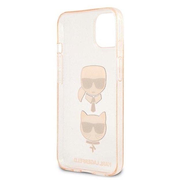 Karl Lagerfeld blizgučiais puoštas Karl & Choupette dėklas iPhone 13 mini (auksinis) 7