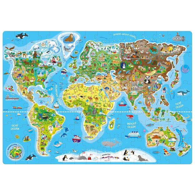 Puzzle World map 160 pcs CZ 2