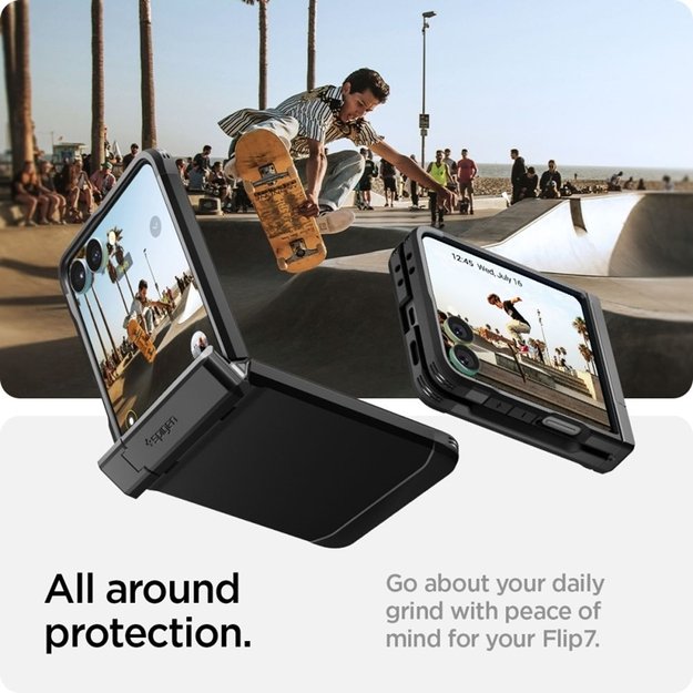 „Spigen Tough Armor Pro Mag MagSafe“ dėklas, skirtas „Samsung Galaxy Z Flip 7“ (juodas) 21