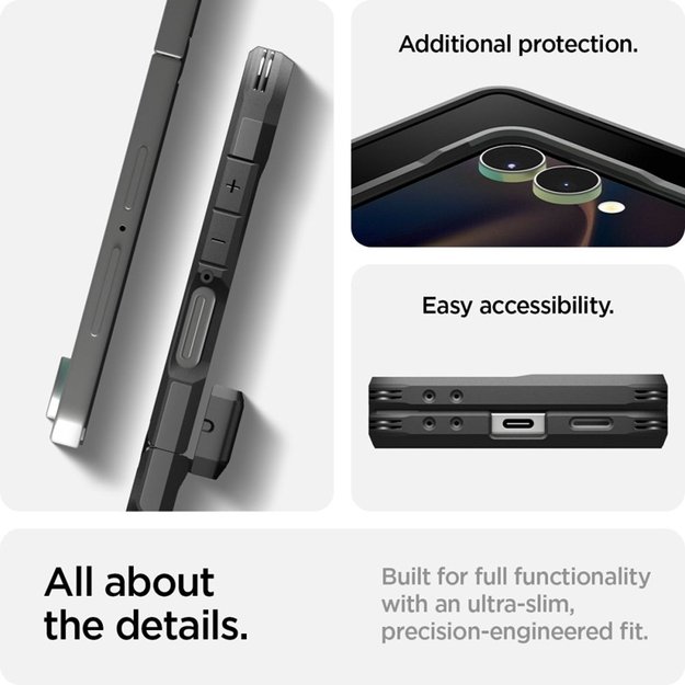 „Spigen Tough Armor Pro Mag MagSafe“ dėklas, skirtas „Samsung Galaxy Z Flip 7“ (juodas) 25