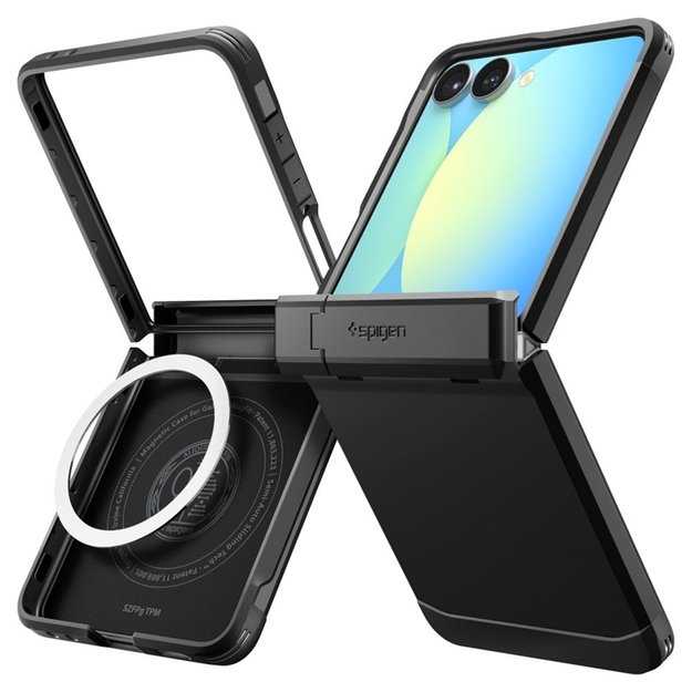 „Spigen Tough Armor Pro Mag MagSafe“ dėklas, skirtas „Samsung Galaxy Z Flip 7“ (juodas) 2