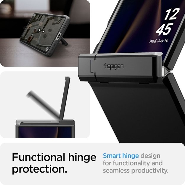 „Spigen Tough Armor Pro Mag MagSafe“ dėklas, skirtas „Samsung Galaxy Z Flip 7“ (juodas) 23