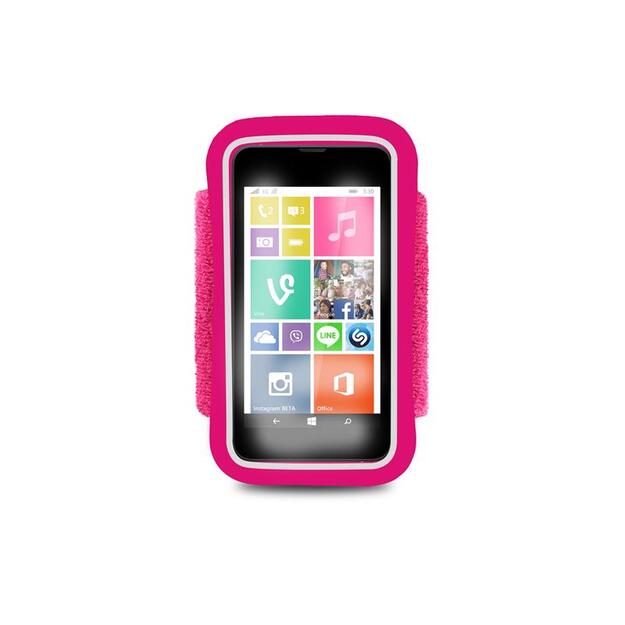 PURO bėgimo juosta – universali bėgimo juosta išmaniesiems telefonams max 4.3 + kišenė raktams (rožinė) 13