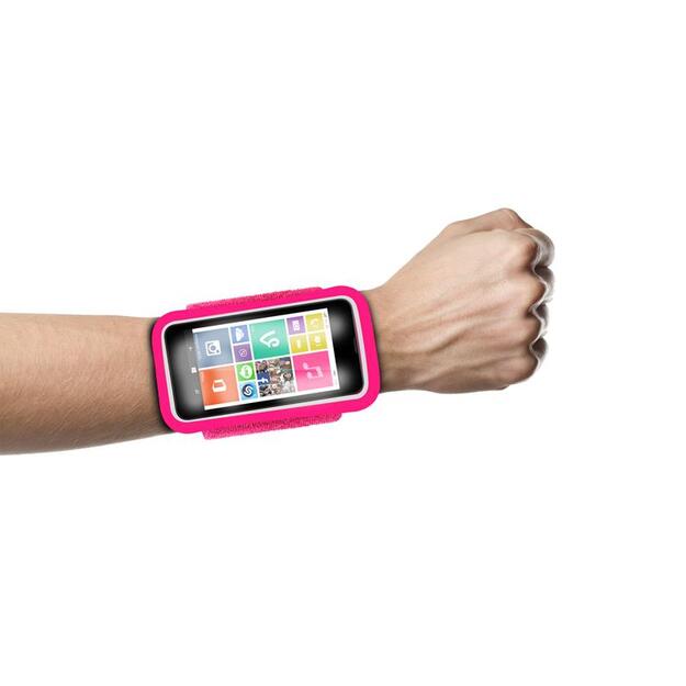 PURO bėgimo juosta – universali bėgimo juosta išmaniesiems telefonams max 4.3 + kišenė raktams (rožinė) 16