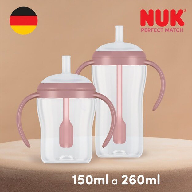NUK Perfect Match lavinamasis kūdikių buteliukas su šiaudeliu MEŠKIUKAS 150 ml 5