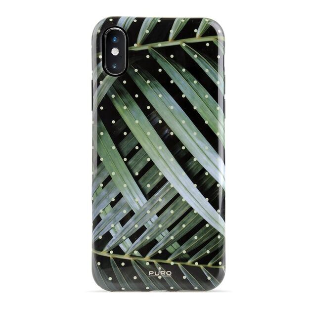 PURO Glam Tropical Leaves – dėklas, skirtas iPhone Xs Max (Brilliant Leaves)