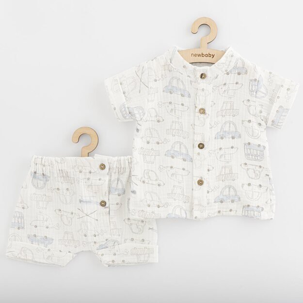 Kūdikių marškinėliai su šortais „New Baby My Cars“, 68 dydis (4-6 mėn.), 68 (4-6 mėn.)