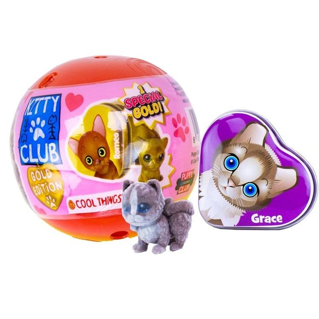 Katės figūrėlė kapsulėje/rutulyje