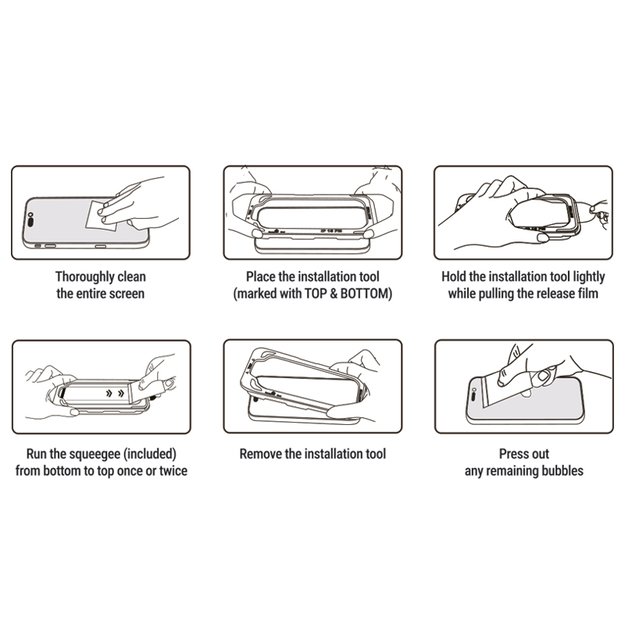 „Crong EasyShield“ 2 vnt. grūdinto stiklo pakuotė, skirta „iPhone 17“ / „iPhone 17 Pro“ / „iPhone 16 Pro“ (2 vnt.) 7