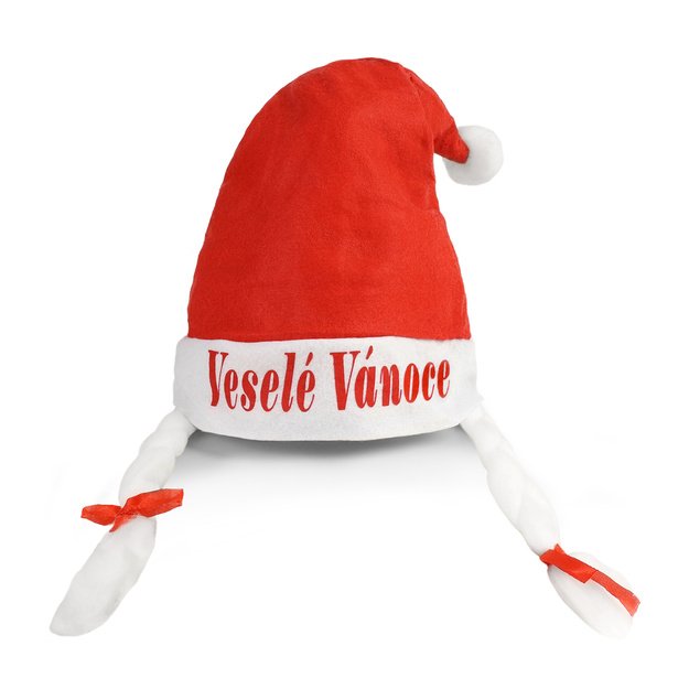 Christmas hat with braids for adults