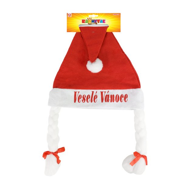 Christmas hat with braids for adults