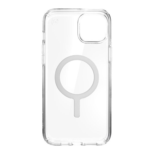 Speck Presidio Perfect-Clear + MagSafe – iPhone 15 Plus / 14 Plus dėklas su MICROBAN danga (skaidri) 36