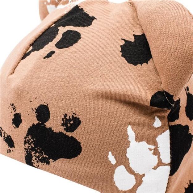 Baby cotton cap with ears New Baby paw mustard, size 56 (0-3m), 56 (0-3m) 1