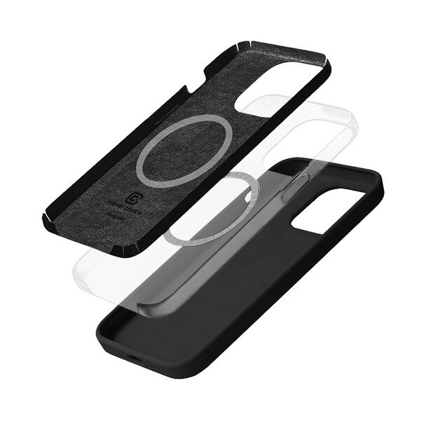„Crong Color Cover“ magnetinis dėklas, skirtas „iPhone 14 Pro“ (juodas)