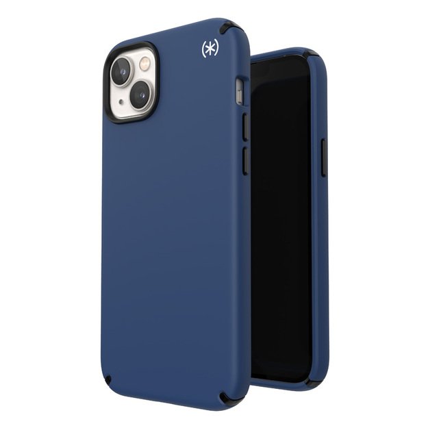 Speck Presidio2 Pro – dėklas, skirtas iPhone 15 Plus / 14 Plus su MICROBAN danga (Coastal Blue / Black / White)