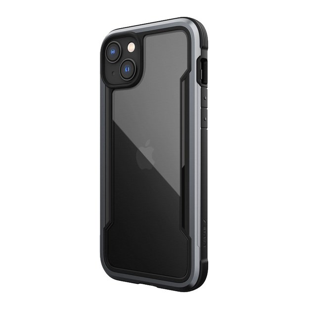 „X-Doria Raptic Shield“ – aliuminio dėklas, skirtas „iPhone 14 Plus“ (patikrintas kritimo metu 3 m) (juodas)