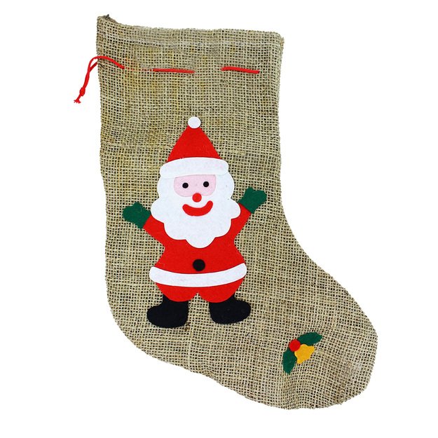 Rye Christmas stocking with Santa Claus