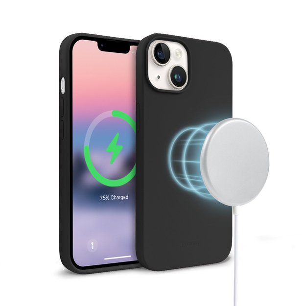 „Crong Color Cover“ magnetinis dėklas, skirtas „iPhone 14 Max“ (juodas)