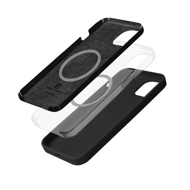 „Crong Color Cover“ magnetinis dėklas, skirtas „iPhone 14 Max“ (juodas)