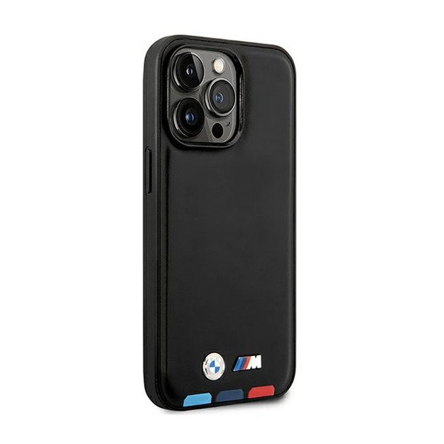 BMW Leather Hot Stamp Tricolor MagSafe – dėklas, skirtas iPhone 14 Pro (juodas) 12