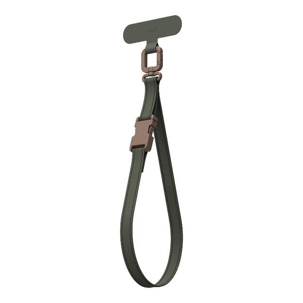 Moshi 2-in-1 Wrist & Body Strap with Adapter - Eco Leather Phone Lanyard (Moss Green) 2