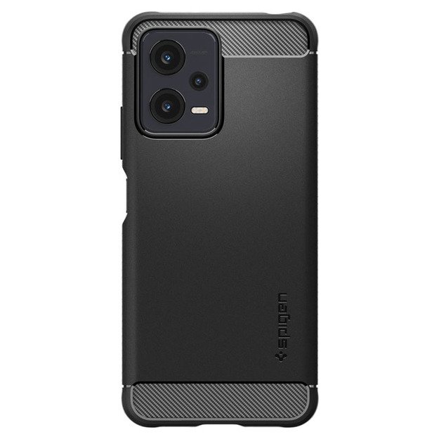 Spigen Rugged Armor – dėklas, skirtas Xiaomi Redmi Note 12 5G/POCO X5 5G (juodas)