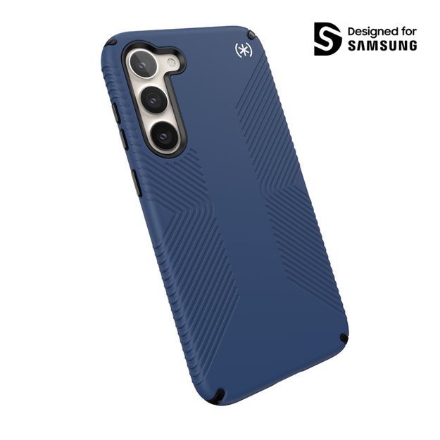 Speck Presidio2 Grip – neslystantis dėklas, skirtas Samsung Galaxy S23+ (pakrančių mėlyna/juoda) 10