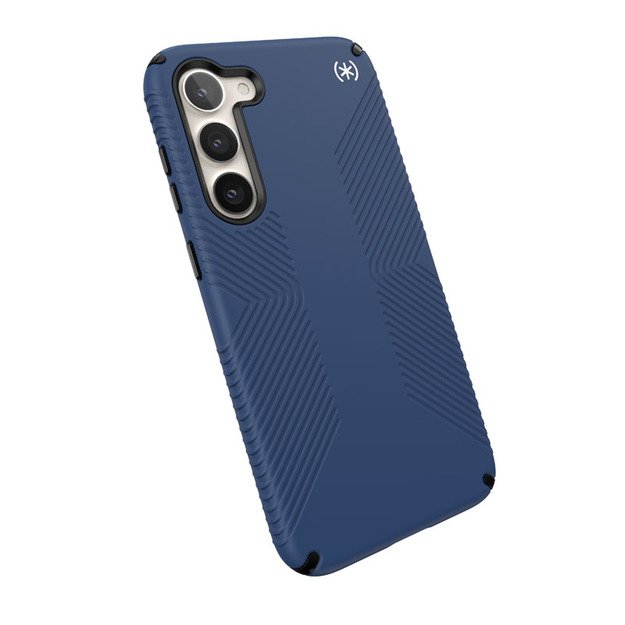Speck Presidio2 Grip – neslystantis dėklas, skirtas Samsung Galaxy S23+ (pakrančių mėlyna/juoda) 11