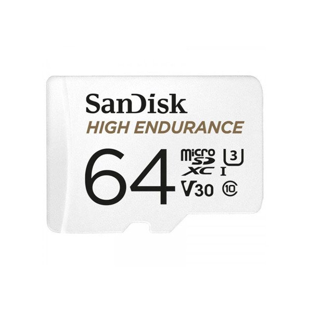 SanDisk High Endurance microSDXC - Atminties kortelė 64 GB 10 klasės UHS-I 100/40 MB/s su adapteriu