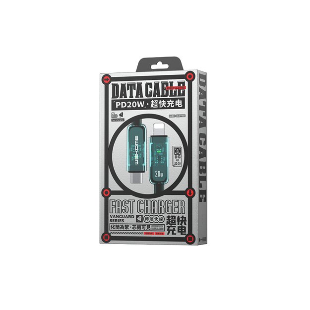 WEKOME WDC-181 Vanguard serija – USB-C ir itin greito įkrovimo PD 20 W jungiamasis laidas, 1,2 m (žalias) 9