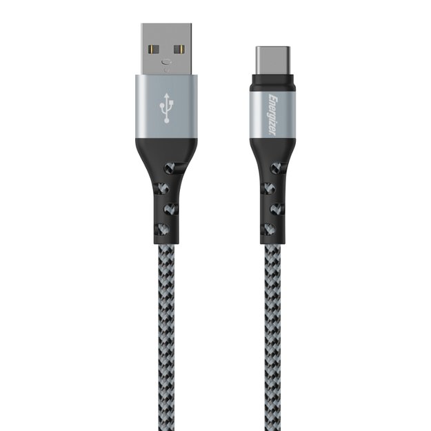 Energizer Ultimate – USB-A į USB-C jungiamasis laidas 2 m (sidabrinis)