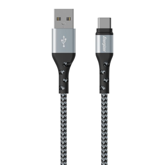 Energizer Ultimate – USB-A į USB-C jungiamasis laidas 2 m (sidabrinis) 1