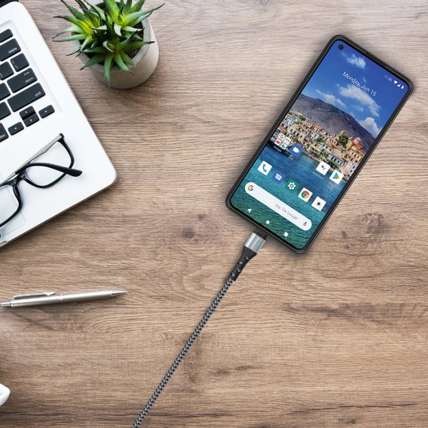 Energizer Ultimate – USB-A į USB-C jungiamasis laidas 2 m (sidabrinis) 2